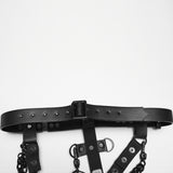 Introit Women's Punk Skeleton Spine Chain Harness in Black