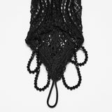 Glyph Women's Gothic Gloves with Beaded Lace in Black