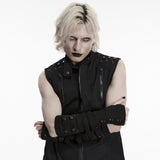 Henbane Men's Gothic Gloves with Studded Details in Black