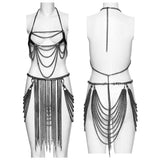 Tuberose Women's Punk Chain Bra Harness in Tarnished Bronze