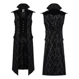 Vigilance Victorian Gothic Jacquard Long Sleeveless Waistcoat Men's