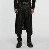 Hermit Men's Punk Faux Leather Overskirt in Black