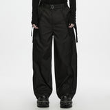 Hearse Men's Gothic Techwear Two-Way Wear Trousers in Black