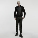 Interloper Gothic PU Faux Leather Panel Jacket Men's