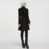Weird Sisters Women's Gothic Vintage Court Appliqué Coat in Black