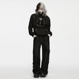 Commedia Women's Punk Half-Zip Sweatshirt with Harness in Black