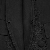 Nemean Men's Gothic Jacquard Long Waistcoat in Black