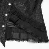 Belladonna Women's Gothic Coat with Metal Buckles in Black