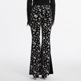 Ascalon Gothic Velvet Skull Printed Pants
