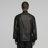 Keats Gothic Glossy Chiffon Ruffled Men's Shirt