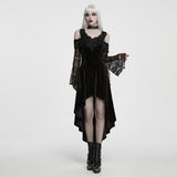 Belle Dame Women's Gothic Velvet Dress in Black