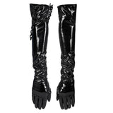 Anakamstra Gothic Patent Faux Leather Gloves Men's