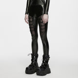 Nightshade Panel Cyber Faux Leather Leggings