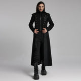 Zodiac Gothic Wool Eyelet Capelet Striped Coat Men's