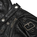 Alcyone Gothic Distressed Faux Leather Studded Hooded Coat Men's