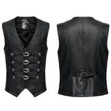 Astarte Gothic PU Faux Leather Buckle Vest Men's