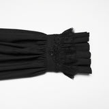 Mourning Star Men's Gothic Shirt with Ruffled Collar in Black