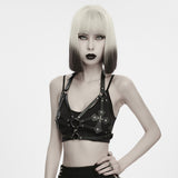 Sleepy Hollow Women's Punk Cross Studded Chest Harness in Black
