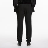 Enkidu Men's Gothic Embroidered Trousers in Black & Red