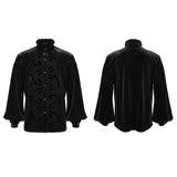 Upyr Men's Gothic Velvet Dandy Shirt in Black