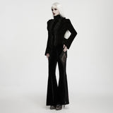 Stygian Gothic Lace and Velvet Flared Trousers