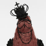 Salammbô Women's Gothic Beaded Priestess Masquerade Mask in Black