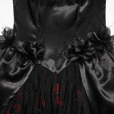 Dead Calm Women's Gothic Ballgown Dress in Black & Red