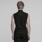 Cenotaph Gothic Fishnet Faux Leather Sleeveless Vest Men's