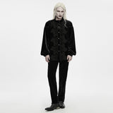 Upyr Men's Gothic Velvet Dandy Shirt in Black