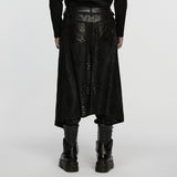 Hermit Men's Punk Faux Leather Overskirt in Black