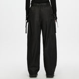 Hearse Men's Gothic Techwear Two-Way Wear Trousers in Black