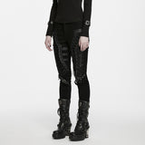 Corvid Women's Punk Lace-Up Skinny Jeans in Black
