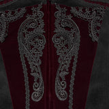 Mordred Men's Gothic Embossed Appliqué Zipped Vest in Black & Red