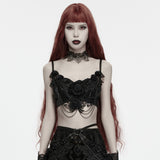 Machen Women's Gothic Bralet with Lace in Black