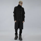 Erebor Gothic Wool Harness Buckle Black Coat Men's