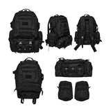 Brünnhilde Cyberpunk Tactical Backpack with Detachable Waist Bag in Black