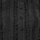 Umbra Women's Gothic Blouse with Ruffled Collar in Black