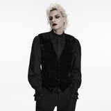 Jackdaw Men's Gothic Velvet Waistcoat in Black
