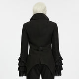 Rood Men's Gothic Ruffled Dandy Jacket in Black
