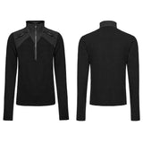 Strigoi Men's Punk Half-Zip Long Sleeve Top in Black