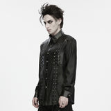 Usher Men's Gothic Shirt with Studded Details in Black