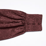 Balor Men's Gothic Jacquard Ruffle Shirt in Red