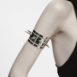 Snakeroot Women's Punk Studded Arm Cuff in Silver