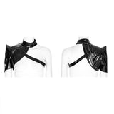 Baba Yaga Women's Punk Patent Shoulder Armor Harness in Iridescent Black