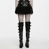 Foxglove Women's Gothic Skirt with Patent Faux Leather in Black