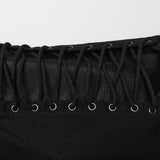 Nether Gothic Wool Lace-Up Faux Leather Harness Coat Men's
