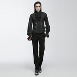 Lugubrious Gothic Jacquard Napoleon Hook Waistcoat Men's