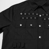 Alphard Gothic Cotton Eyelet Short-Sleeve Shirt Men's