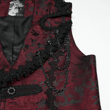 Aconite Men's Gothic Waistcoat with Chain Detail in Black