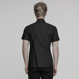 Alphard Gothic Cotton Eyelet Short-Sleeve Shirt Men's